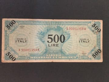 Italië. - 500 + 1.000 Lire 1943 - Allied Military Currency -