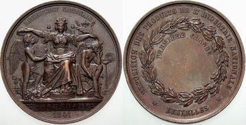 Brons medaille 1841 Belgie-koenigreich Leopold I 1831-1865, Timbres & Monnaies, Pièces & Médailles, Verzenden