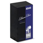 Pochette Servetten | LINEN LINE | Airlaid-Papier  | Zwart |, Verzenden, Nieuw in verpakking