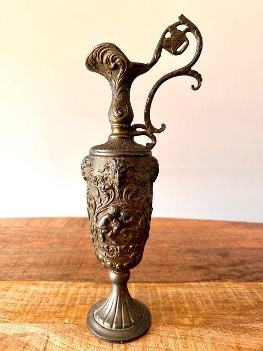 Kan - Tin - Oude waterkan, Antiek en Kunst, Antiek | Overige Antiek