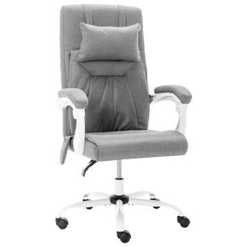 vidaXL Kantoormassagestoel stof grijs, Verzenden, Nieuw