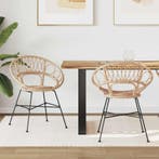 vidaXL Eetkamerstoel 2 pcs Naturel 49 x 51 x 81 cm Riet en, Verzenden