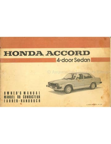 1977 HONDA ACCORD INSTRUCTIEBOEKJE