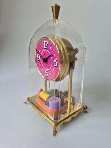 Klok - W. & A. Schmid-Schlenker - Messing, Lucite, Metaal -, Antiek en Kunst