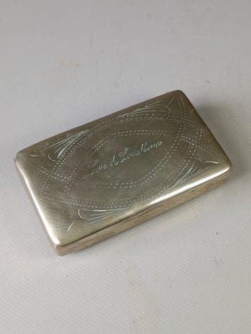 Boîte à tabac - Boîte à tabac de poche / Tabatière - Laiton, Antiquités & Art