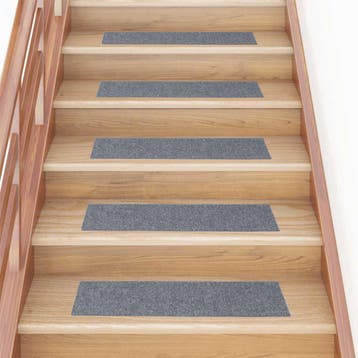 vidaXL Trapmatten Zelfklevend 15 stuks 76x20 cm Lichtgrijs, Verzenden