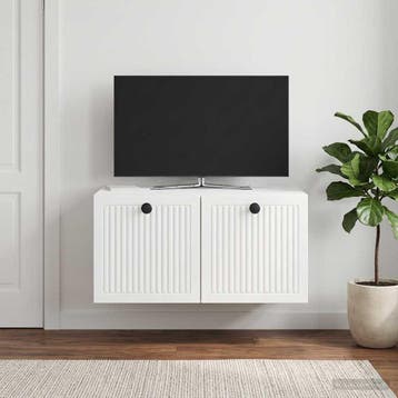 vidaXL Wandmontage TV-kast Hoogglans Wit 59,5 x 41 x 30 cm, Verzenden