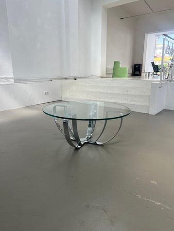 Salontafel - Glas, Chroom - Design-salontafel van glas en