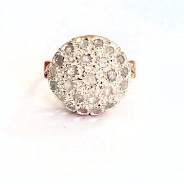 Zonder minimumprijs - Ring - 9 kt. Roségoud, Zilver Diamant, Nieuw