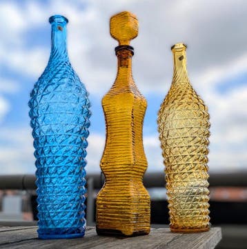 Empoli - Carafe - Moulé-pressé coloré - Ensemble de trois, Antiquités & Art