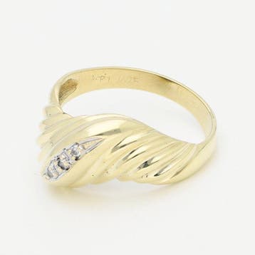 Bague - 14 carats Or jaune Diamant (Naturelle), Nieuw