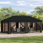 vidaXL Gazebo Dekzeil met Zijwanden Zwart 600,5 x 300,5 cm, Verzenden