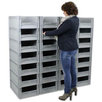 Magazijnsysteem, stapelbakken, plastieken kratten 60 40, Verzenden, Nieuw