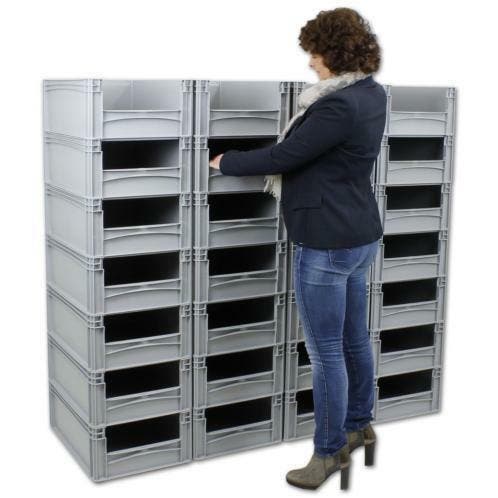 Magazijnsysteem, stapelbakken, plastieken kratten 60 40, Doe-het-zelf en Bouw, Steigers, Nieuw, Verzenden