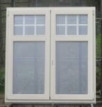 pvc raam , chassis , venster 129 x 137 creme / basaltgrijs, Doe-het-zelf en Bouw, Raamkozijnen en Schuifdeuren, 75 tot 150 cm