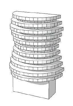 *TIP*  Ronde toonbank met blokjes voor C-PMC-007, Ophalen of Verzenden