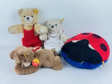 Steiff - Speelgoed Lot of 4 x Vintage Steiff Plush Toys, Antiek en Kunst, Antiek | Speelgoed