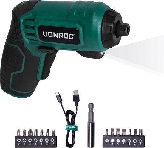 2dekans | VONROC Accu Schroefmachine – 4V – Incl. 14-delige, Doe-het-zelf en Bouw, Gereedschap | Overige machines, Ophalen of Verzenden