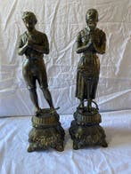 Beeld, Het Angelus - 44 cm - Zamak - 1910, Antiquités & Art