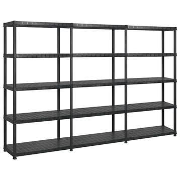 vidaXL Opbergrek 5-laags 274,5x45,7x185 cm kunststof zwart, Verzenden