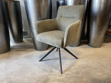 Veiling - Eetkamerstoel Turner (set van 4) weefstof - groen, Huis en Inrichting, Stoelen, Nieuw