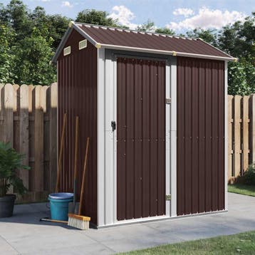 vidaXL Tuinschuur 192x152,5x237 cm gegalvaniseerd staal, Tuin en Terras, Verzenden, Nieuw