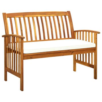 vidaXL Tuinbank met kussen 119 cm massief acaciahout, Verzenden, Nieuw