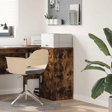 vidaXL Dressoir met lade Rook Eiken 38 x 34 x 75 cm, Verzenden, Nieuw