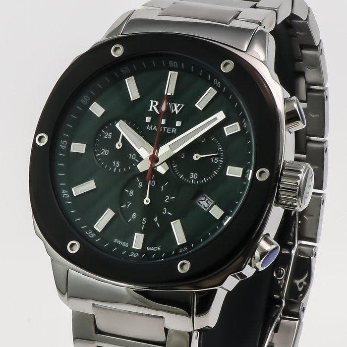 RSW - Swiss Made Chronograph - RSWM146-SB-12 - Sans prix de, Handtassen en Accessoires, Horloges | Heren