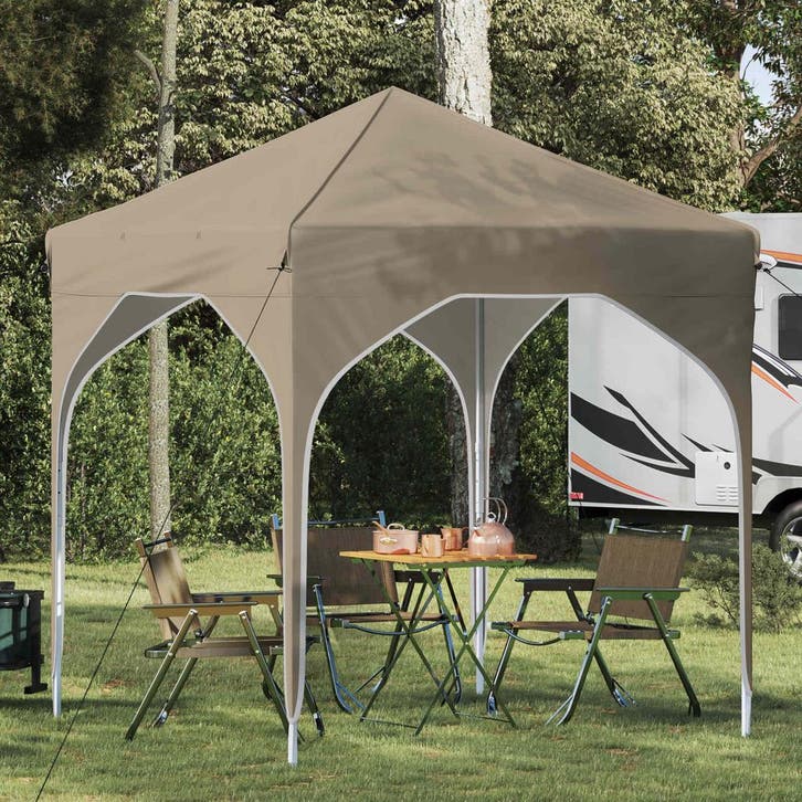vidaXL Pop-up Feesttent 194 x 194 x 245 cm Crèmekleurig, Jardin & Terrasse, Tonnelles, Envoi