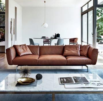 Knoll - Piero Lissoni - Sofa - A - Kalfsleder van eerste