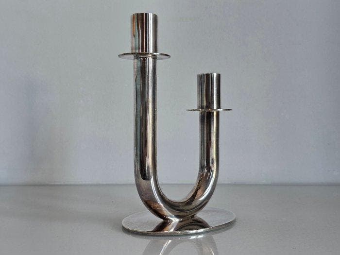 Elegancki wiecznik Art Deco - Kaarsenhouder - Verzilverd, Antiquités & Art, Art | Objets design