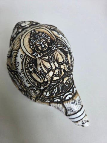 Boeddhistische rituele schelp 20cm - Schelp - Nepal - second