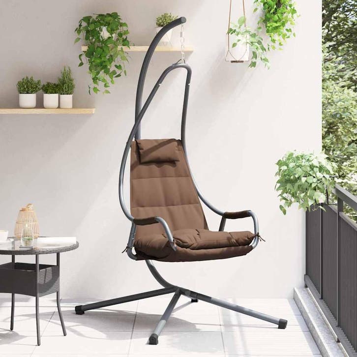 vidaXL Hangende ei-stoel Koffiebruin 94 x 107 x 196,5 cm, Jardin & Terrasse, Jardin & Terrasse Autre, Envoi