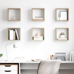 vidaXL Wandschappen kubus 6 st 26x15x26 cm sonoma, Huis en Inrichting, Verzenden, Nieuw