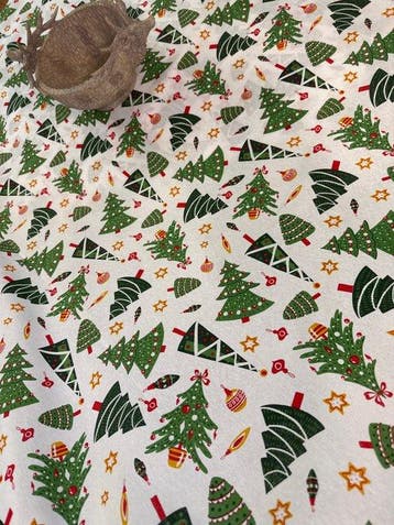 san leucio top quality - Exclusieve kerststof met kerstbomen