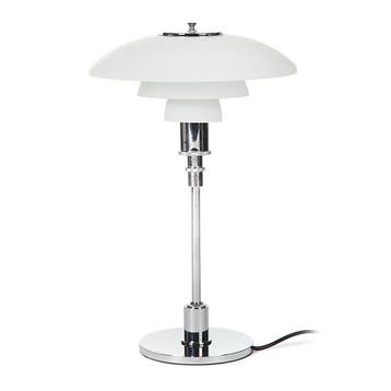 Tafellamp DPH 3/2 klein Chroom glas wit, Maison & Meubles, Lampes | Lampes de table, Verzenden