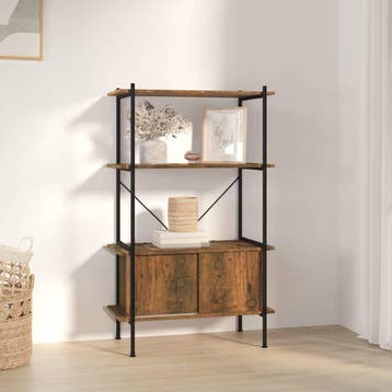 vidaXL Opbergrek 4-laags met kast 80x40x130 cm staal en, Verzenden