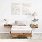 vidaXL Bedframe zonder matras 100x200 cm spaanplaat bewerkt, Verzenden, Nieuw