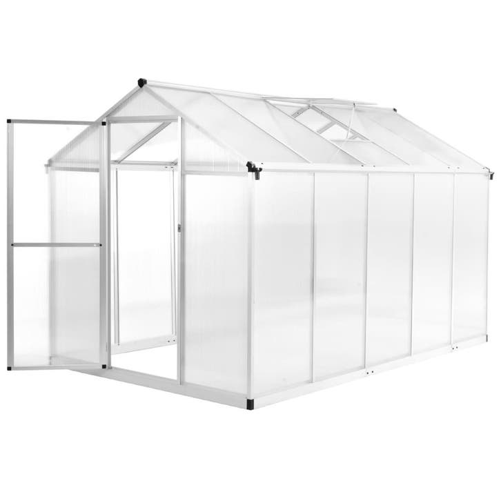 vidaXL Tuinkas 11,19 m³ 302x190x195 cm aluminium, Jardin & Terrasse, Serres, Envoi
