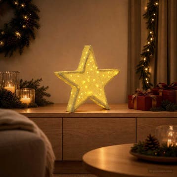 vidaXL 3D-kerstster 50 LEDs Warmwit 55 x 53,5 x 10 cm, Diversen, Verzenden, Nieuw
