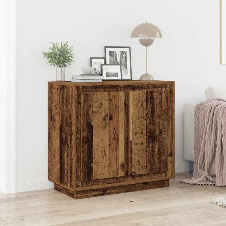 vidaXL Dressoir Oudhout 80 x 40 x 75 cm Bewerkt hout, Maison & Meubles, Armoires | Dressoirs, Envoi