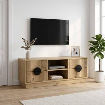 vidaXL Tv-meubel VENRAY 101 x 36,5 x 40 cm Artisanaal eiken, Huis en Inrichting, Verzenden, Nieuw