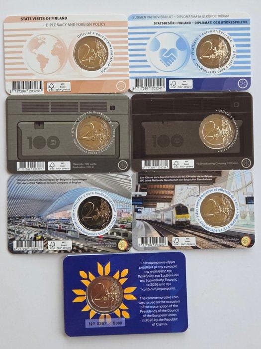 Europa. 2 Euro 2025/2026 (7 coincards) (Zonder minimumprijs), Postzegels en Munten, Munten | Europa | Niet-Euromunten