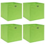 vidaXL Opbergboxen 4 st 32x32x32 cm stof groen, Verzenden