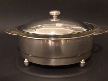 P.M Italy - P.M - Ovenschaal (3) - Pyrex - Zilvergeplateerd