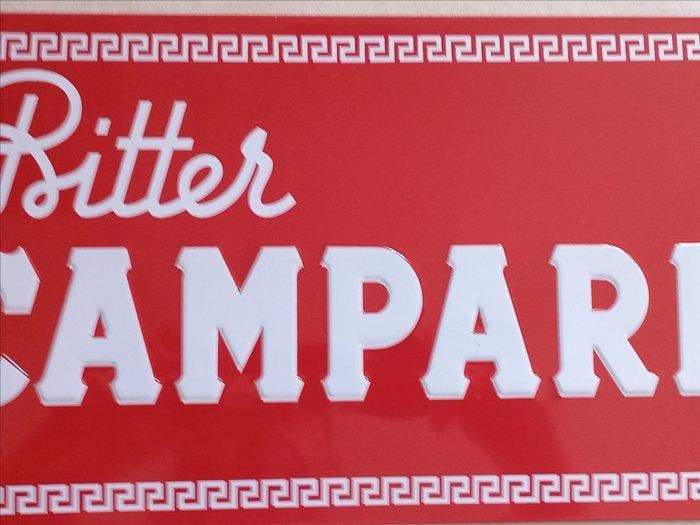 Bitter Campari - Reclamebord - Metaal, Antiek en Kunst, Antiek | Wandborden en Tegels