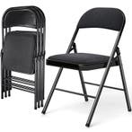 Klapstoelen - Vouwstoelen - Set van 4 - Eettafelstoelen - Zw, Verzenden, Nieuw