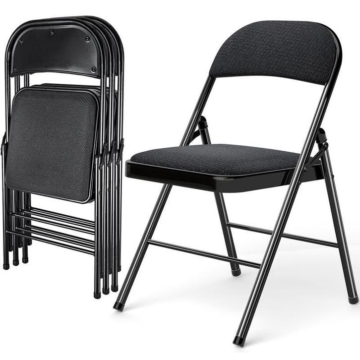 Klapstoelen - Vouwstoelen - Set van 4 - Eettafelstoelen - Zw, Caravans en Kamperen, Kampeermeubelen, Nieuw, Verzenden