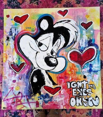 PatriciaSilvArt - PEPÉ LE PEW original acrylic painting 100%